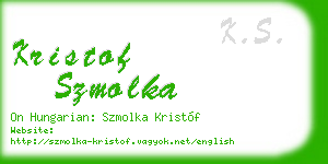 kristof szmolka business card